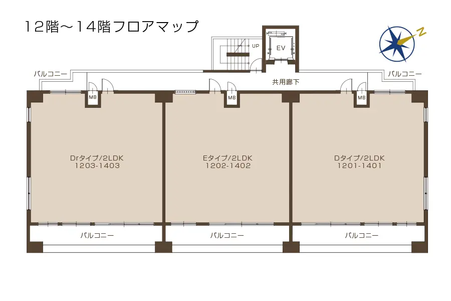 12階～14階フロアマップ