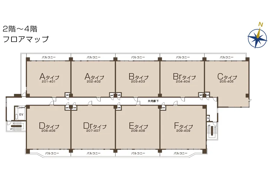 2階～4階 フロアマップ