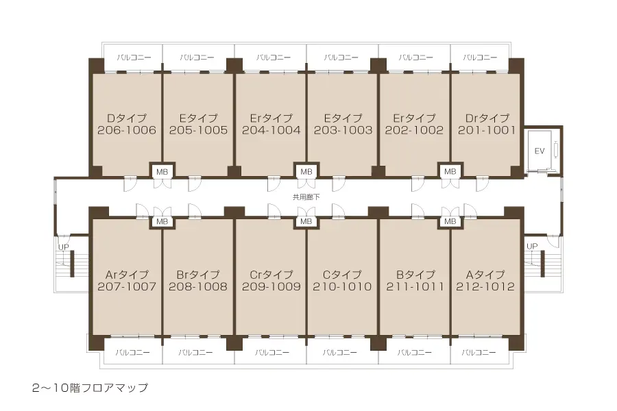 2～10階フロアマップ