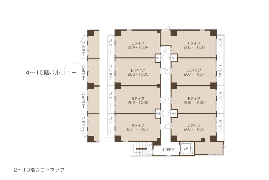 2～10階フロアマップ